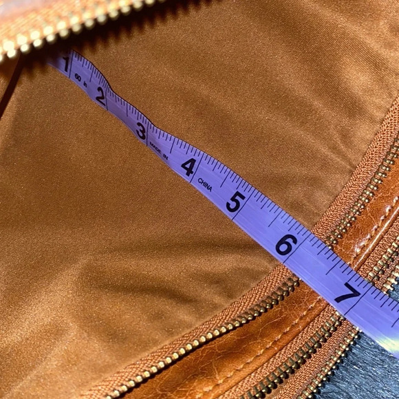 Anthropologie brown zipper pull pouch bag - Picture 12 of 17